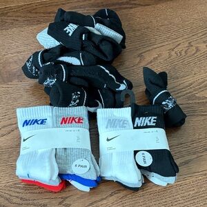 Nike Crew socks 12 new/12used Sz 10C to 3Y